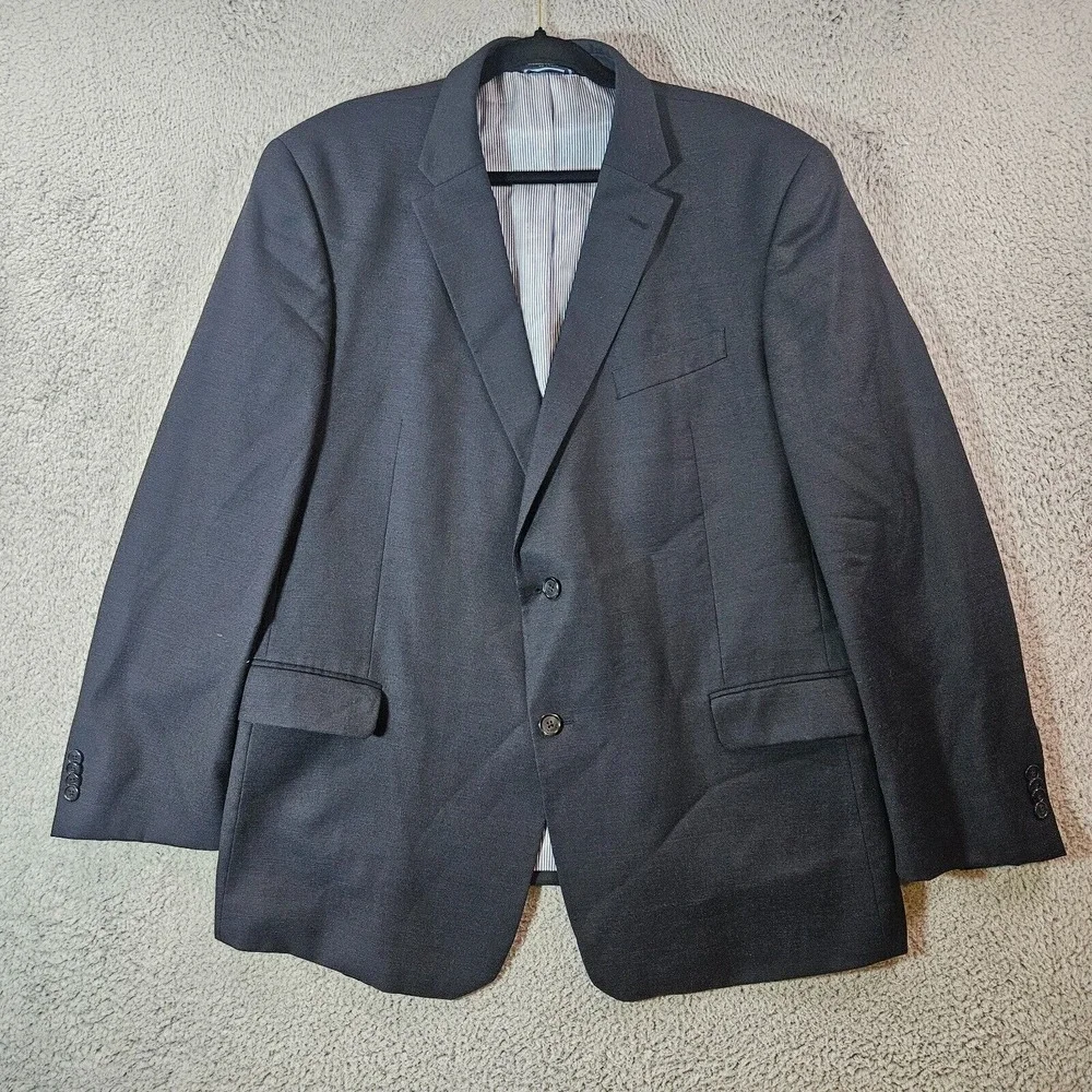 Tommy Hilfiger Suit Blazer Sport Coat Men 48R Wool 2-Button Textured‎ Black - Picture 6 of 16